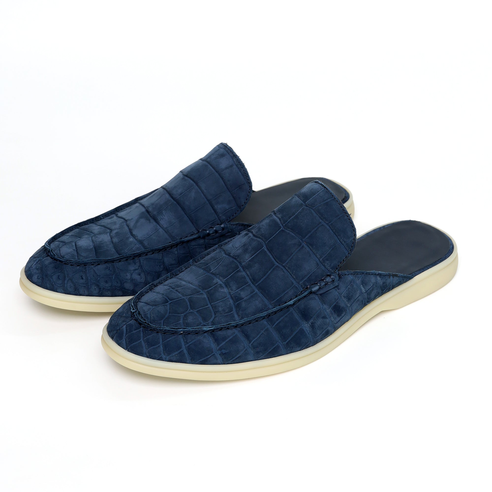 Nubuck Alligator Leather Mules for Men