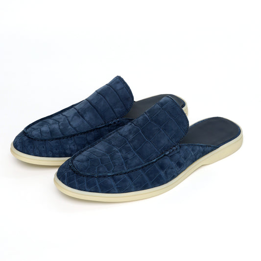Nubuck Alligator Leather Mules for Men