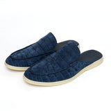 Nubuck Alligator Leather Mules for Men