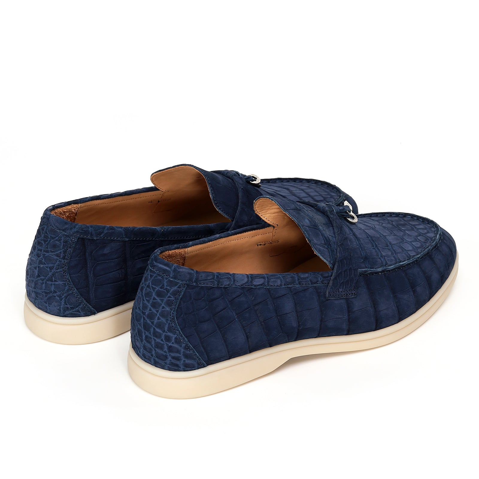 Nubuck Alligator Leather Slip-On Loafers for Men, Handmade Exotic Casual Driving Shoes