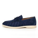 Nubuck Alligator Leather Slip-On Loafers for Men, Handmade Exotic Casual Driving Shoes