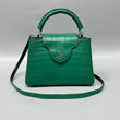 Real Alligator Leather Matte Handbag – Women’s Exotic Fashion Bag with Cowhide Lining