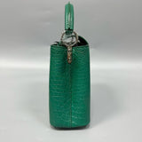 Real Alligator Leather Matte Handbag – Women’s Exotic Fashion Bag with Cowhide Lining