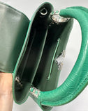 Real Alligator Leather Matte Handbag – Women’s Exotic Fashion Bag with Cowhide Lining