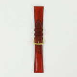 Red Genuine iguana leather watch strap with deployment buckle, quick release pin leather watch strap, handmade leather watch strap