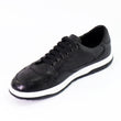 Shoes Genuine Ostrich Skin Leather Men's Sneakers Size US7 - US11 Black