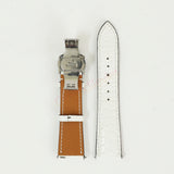 White Genuine Alligator Leather Watch Straps With Deployant Clasp, Leather Watch Bands Quick Release Pins, Handmade Leather Watch Strap