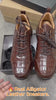 Real Crocodile Sneakers: Men's Genuine Handmade Alligator Leather Sneakers Size US07-US11 | Black Dark Brown