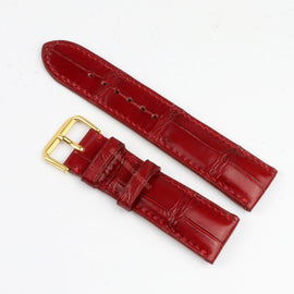 Red Crocodile Leather Replacement Watch Bands With Buckle