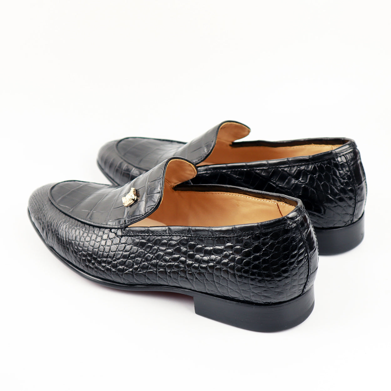Men's Shoes Genuine Crocodile Alligator Skin Leather Handmade Black Size 7 - Size 14US #319