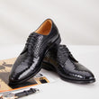 Men's Shoes Genuine Crocodile Alligator Skin Leather Handmade Black