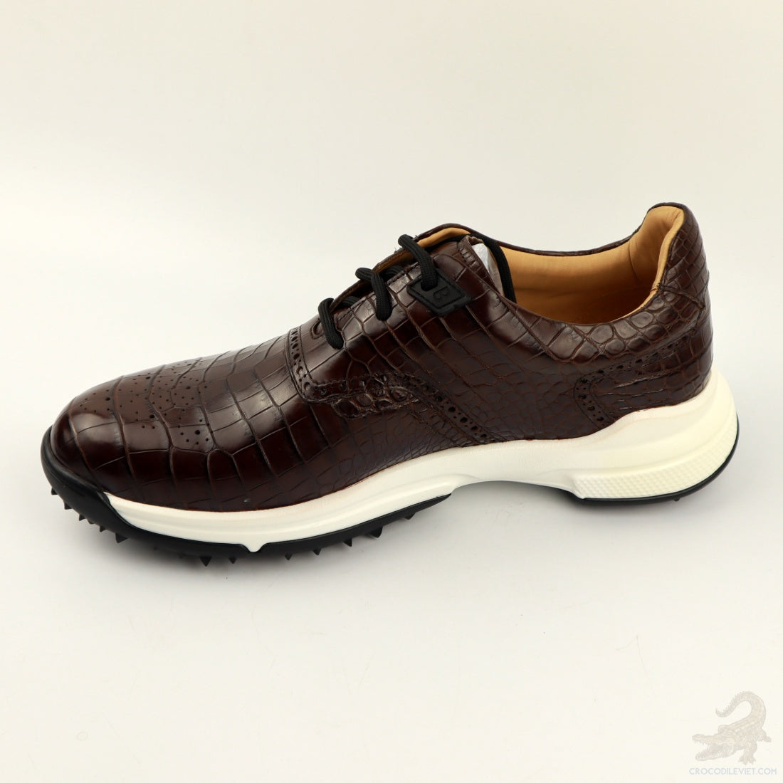 Men's Shoes Genuine Crocodile Alligator Leather Golf Shoes Size 7-11US