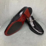 Men's Shoes Genuine Crocodile Alligator Skin Leather Handmade Black Size 7 - Size 14US #362