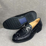 Men's Shoes Genuine Crocodile Alligator Skin Leather Handmade Black, Brown Size 7 - Size 11US #8695