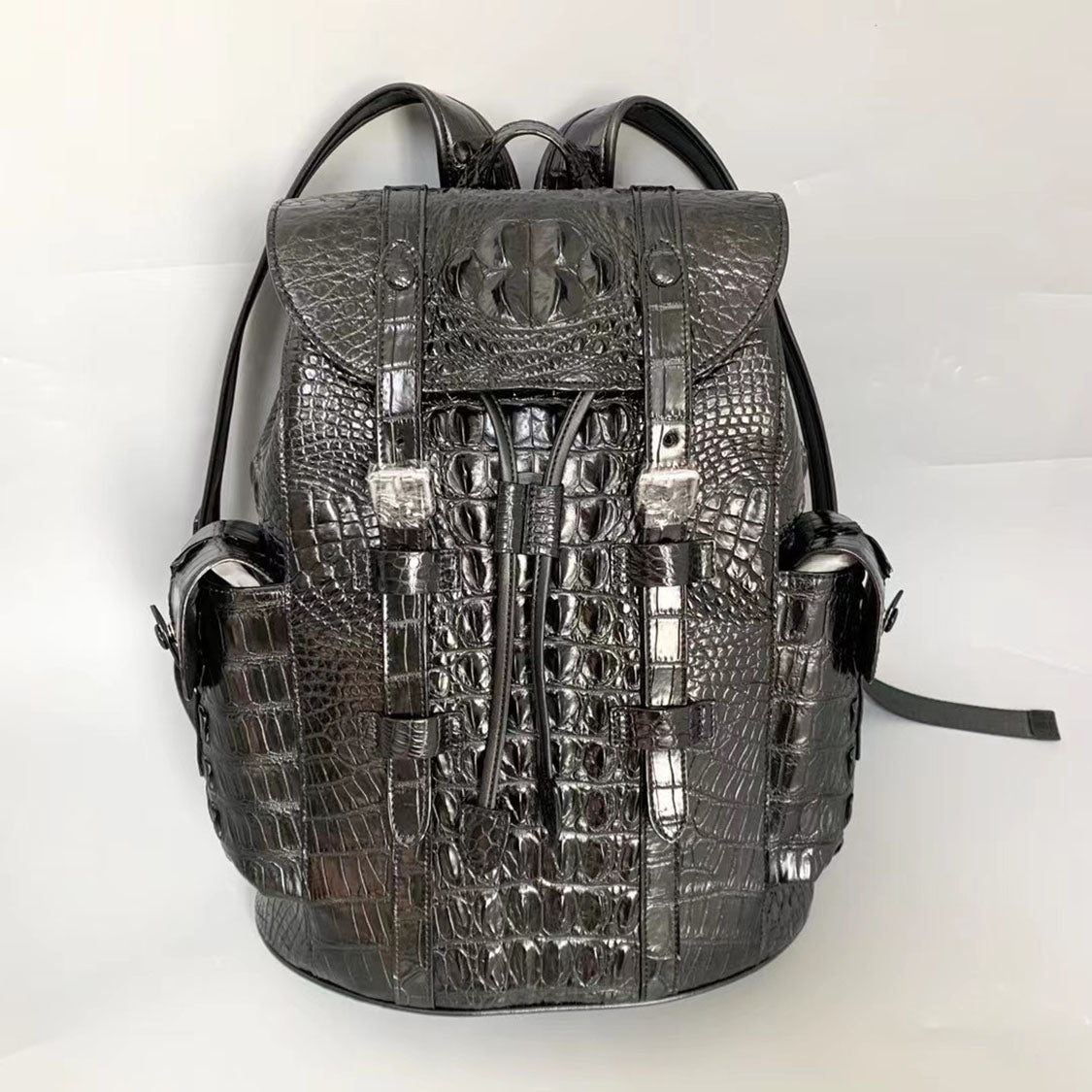BLUE NAVY genuine crocodile Leather waist Bag/body bag/ travel bag/  shoulder bag