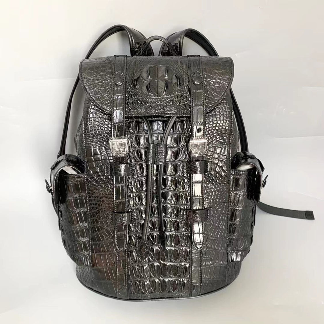 crocodile leather backpack Exquisite Handcrafted Crocodile Leather Backpack in Black: Versatile S – Crocodile Viet