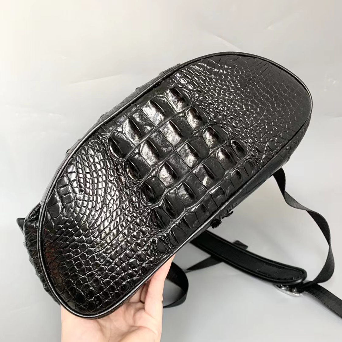 Black Alligator Leather Backpack Rucksack Women, Small Unique Bag Chri –  Vinacreations