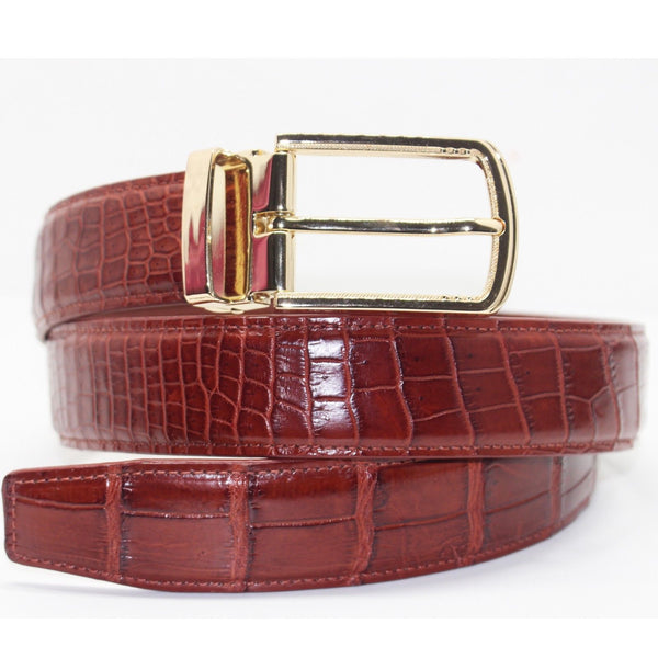 Genuine Crocodile Alligator Belly Skin Leather Mens Belt, WITHOUT