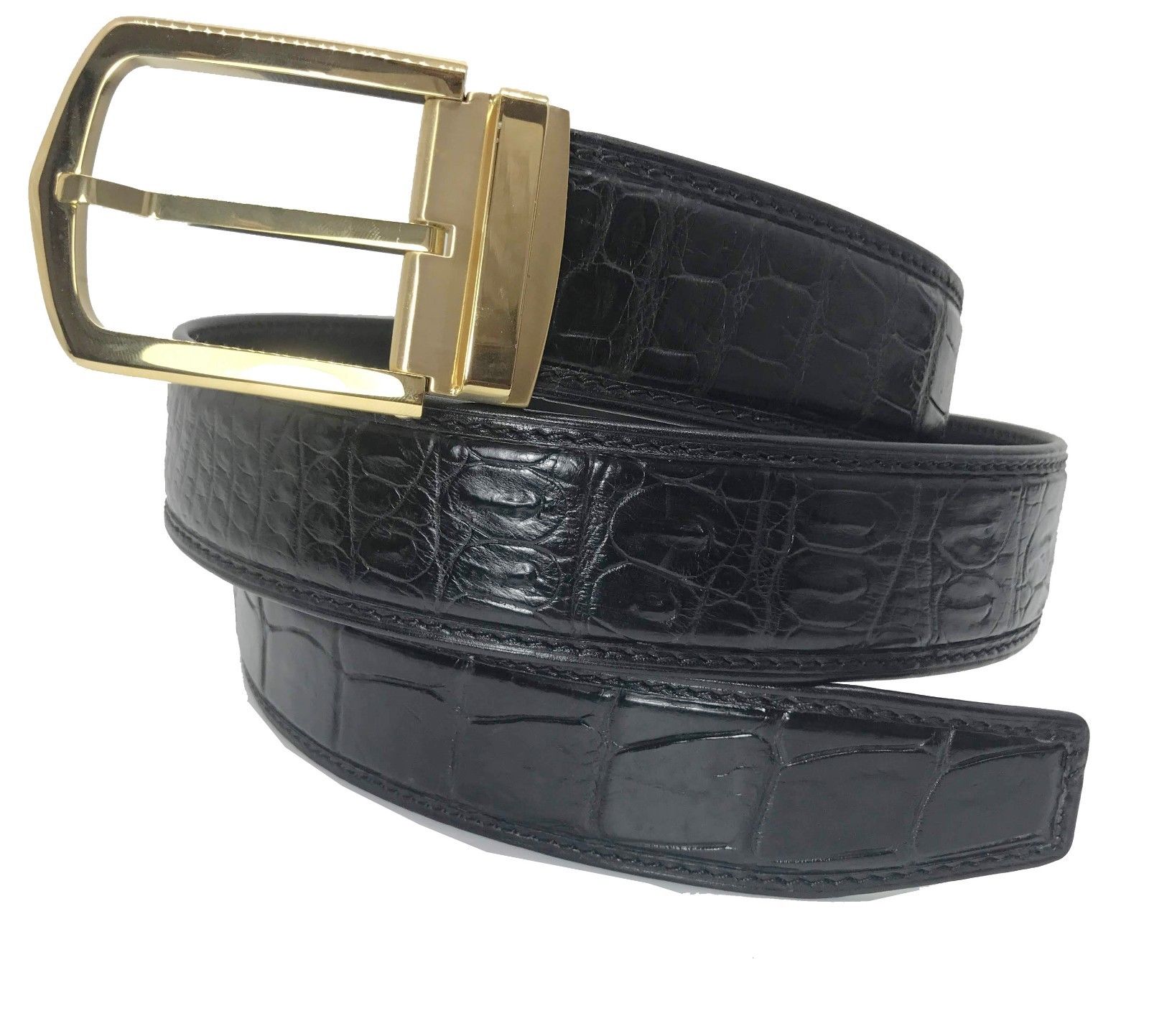 Men's Belt Genuine Crocodile Alligator Skin Leather Belt Handmade, W4.0, #AB1102