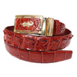 NEW GENUINE RED BROWN REAL CROCODILE LEATHER SKIN MEN'S BELT