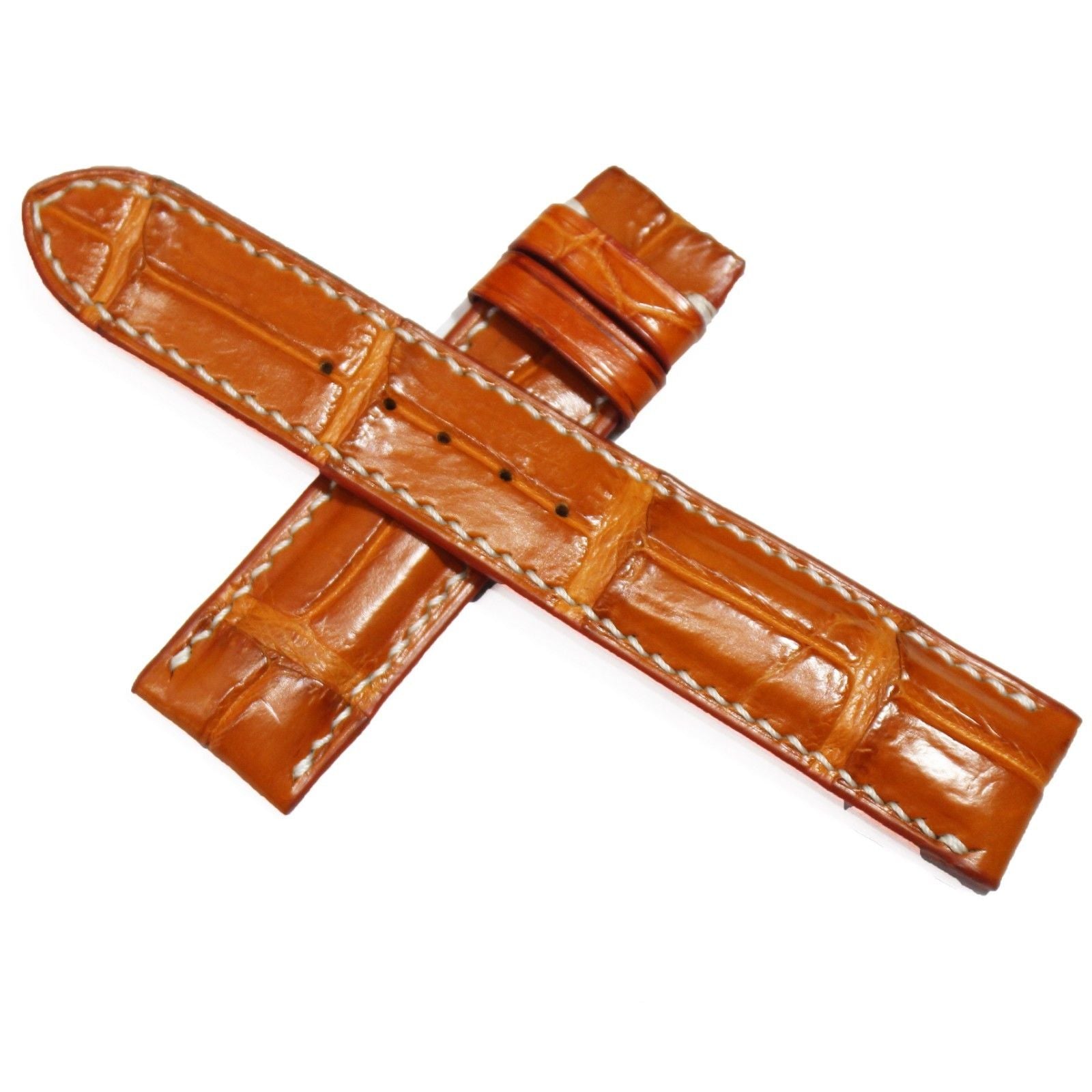 Alligator Crocodile Leather Watch Bands for Men and Women Orange #SW518