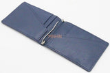 Crocodile Skin Men's Money Clip Belly Leather Wallet Dark Blue Color #KT099