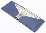 Crocodile Skin Men's Money Clip Belly Leather Wallet Dark Blue Color #KT099