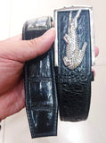 Black Genuine Crocodile Leather Skin Men's BELT - Without Jointed