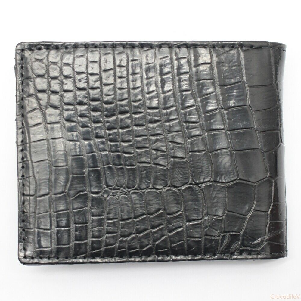 Genuine Alligator Skin Men's Bifold Wallet – Double-Side Crocodile Leather – Handmade Luxury Wallet With 10 Card Slots