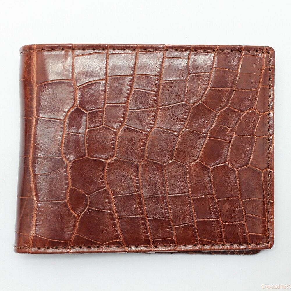 Genuine Alligator Skin Men's Bifold Wallet – Double-Side Crocodile Leather – Handmade Luxury Wallet With 10 Card Slots