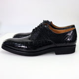 Handcrafted Alligator Derby Perforated Lace-Up Dress Shoes: Genuine Elegance and Luxury