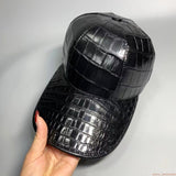 Black Belly Genuine Alligator Crocodile Leather hat handmade Adjustable hat Cap