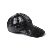 Black Genuine Alligator Crocodile Leather hat handmade Adjustable hat Cap