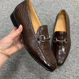 Men's Shoes Genuine Crocodile Alligator Skin Leather Handmade Brown Size 7 - Size 14US #369
