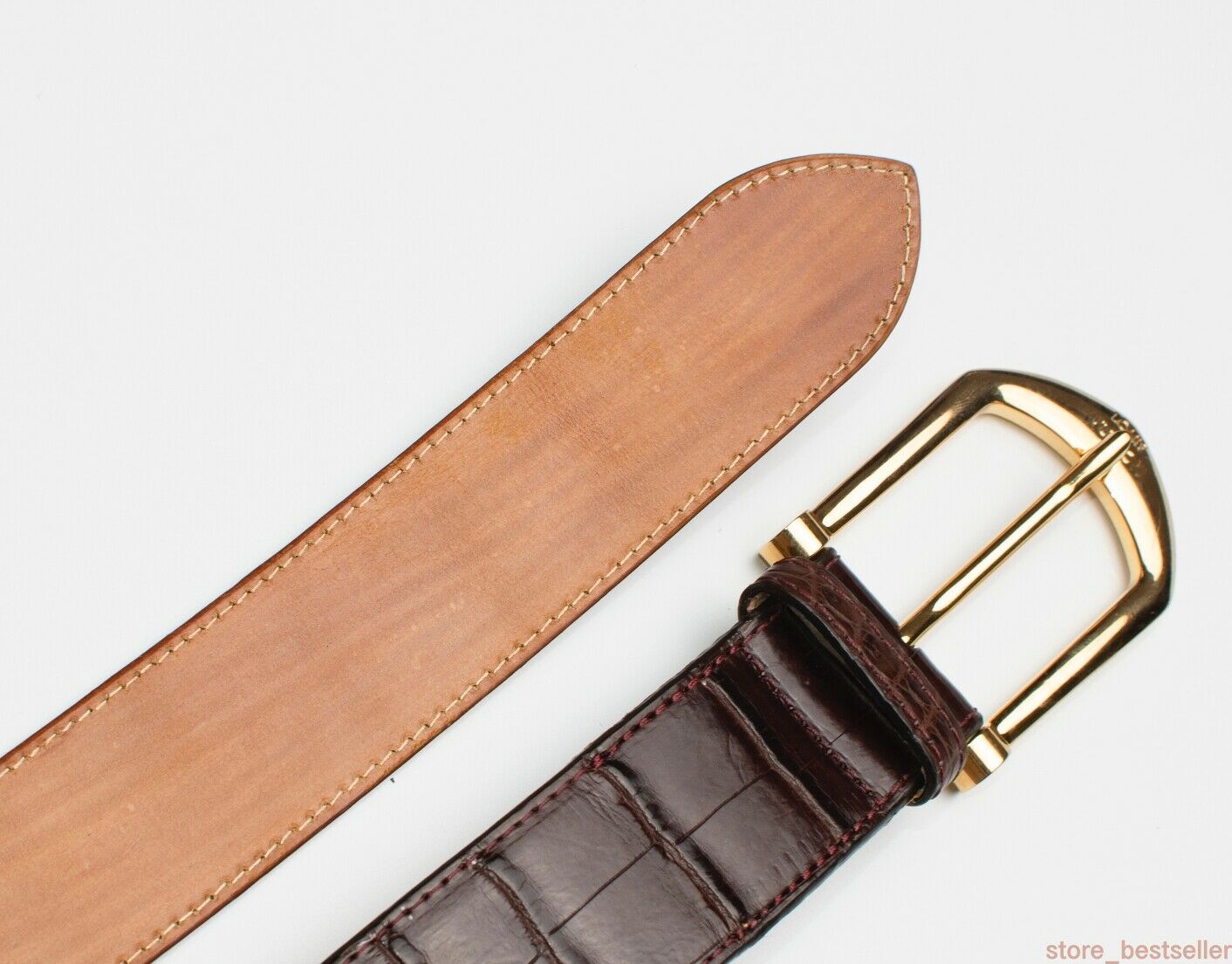 No Jointed-Genuine Alligator Leather Men's Belt Handmade