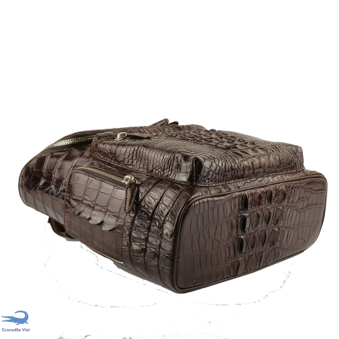 Men's Genuine Crocodile Skin Backpack, Casual Travel Bag Extra