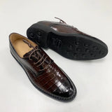 Men's Shoes Genuine Crocodile Alligator Skin Leather Handmade Black Size 7 - Size 11US #163