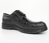 Men's Shoes Genuine Crocodile Alligator Skin Leather Handmade Black Size 7 - Size 11US #301