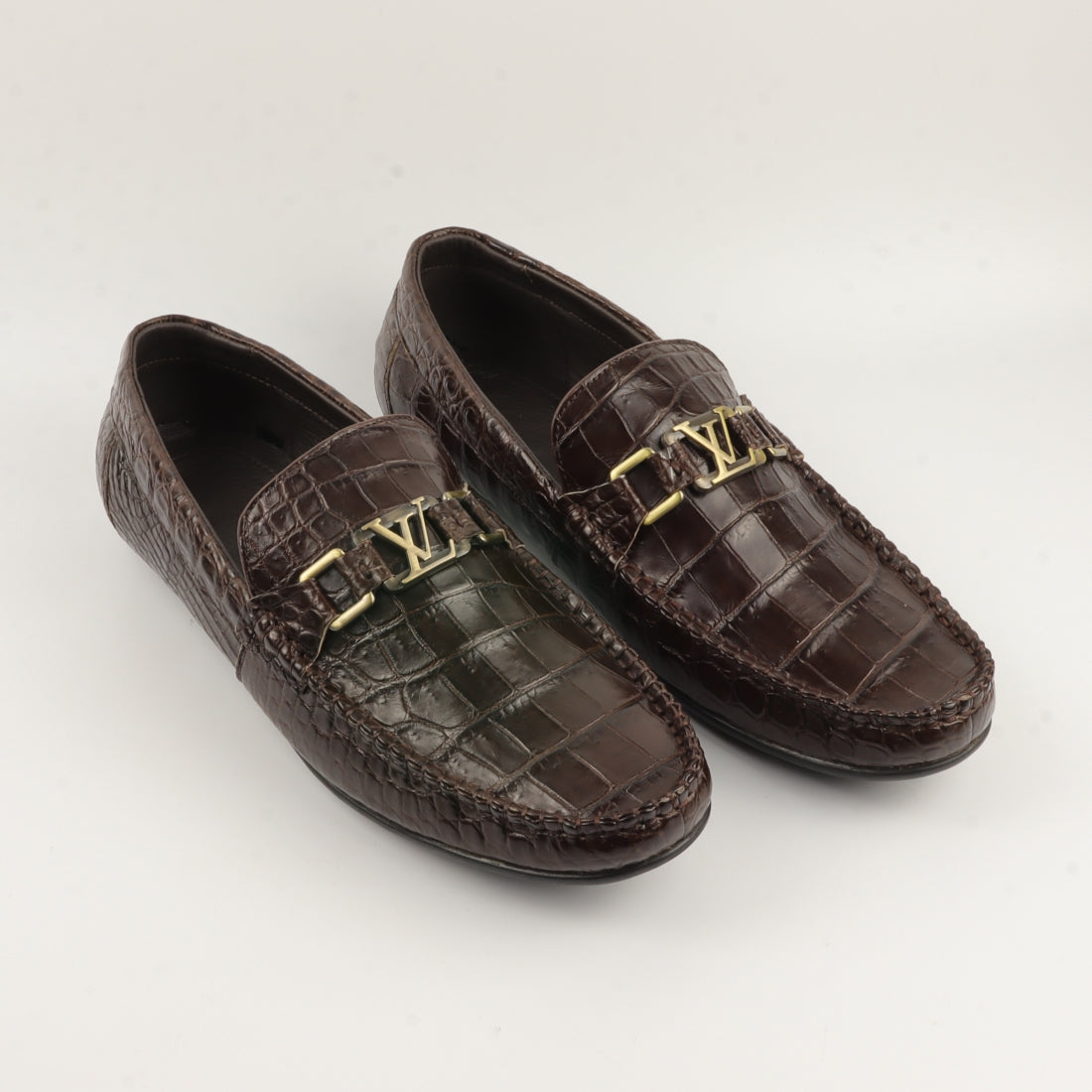 Men’s Shoes Genuine Crocodile Alligator Skin Leather Handmade Size US07-US11 | Dark Brown #S756