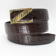 Brown Genuine CROCODILE Belt Skin LEATHER Men's Accessories -W 1.5'' Unjointe