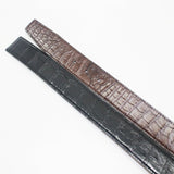 Men's Replacement Belt No Buckle Crocodile Leather DOUBLE SIDE Brown, Black
