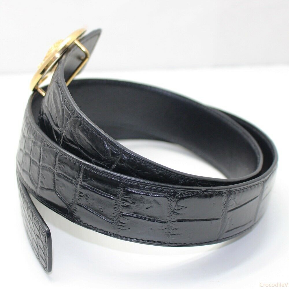 Men's Belt Genuine Crocodile Alligator Skin Leather Belt Handmade, Without Joint