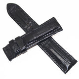 Black Crocodile Alligator Skin Leather Watch Strap Band 16, 18,19,20,21,22, 24mm
