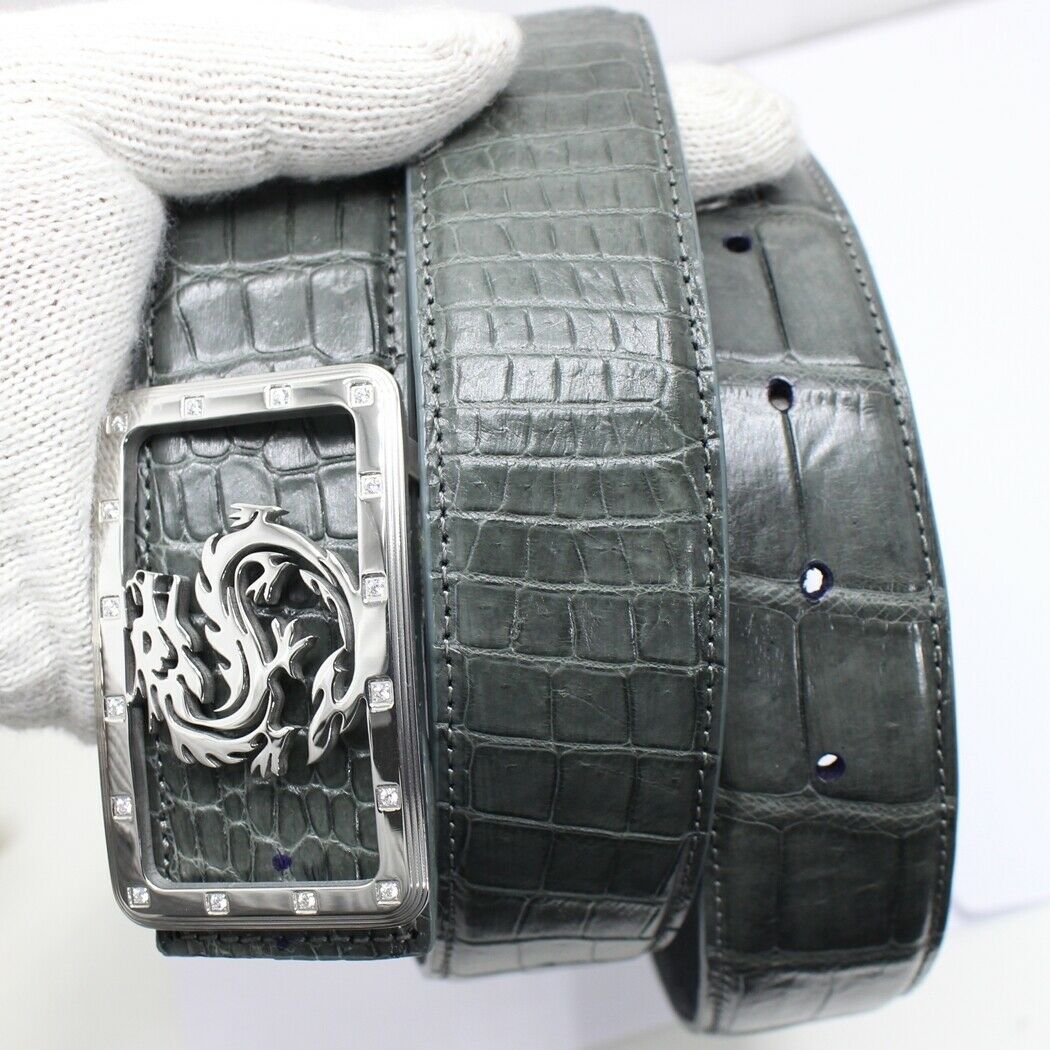 Men's Belt Genuine Crocodile Alligator Skin Leather W1.5", WITHOUT JOINTED  | eBay