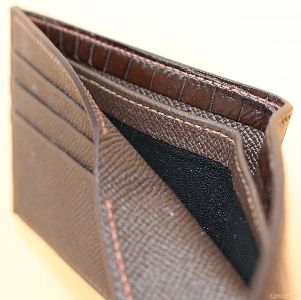 Luxury Alligator Leather Wallet, Premium Alligator Bifold Wallet for Men, Brown  | eBay