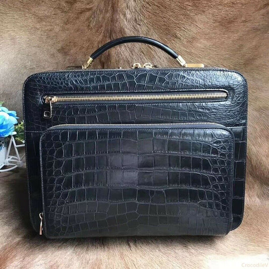 Genuine Crocodile Leather Business Shoulder Bag Handbag Travel Briefcase