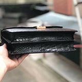 Genuine Alligator Crocodile Caiman Black Leather Skin Clutch Handbag Bag Purse  | eBay