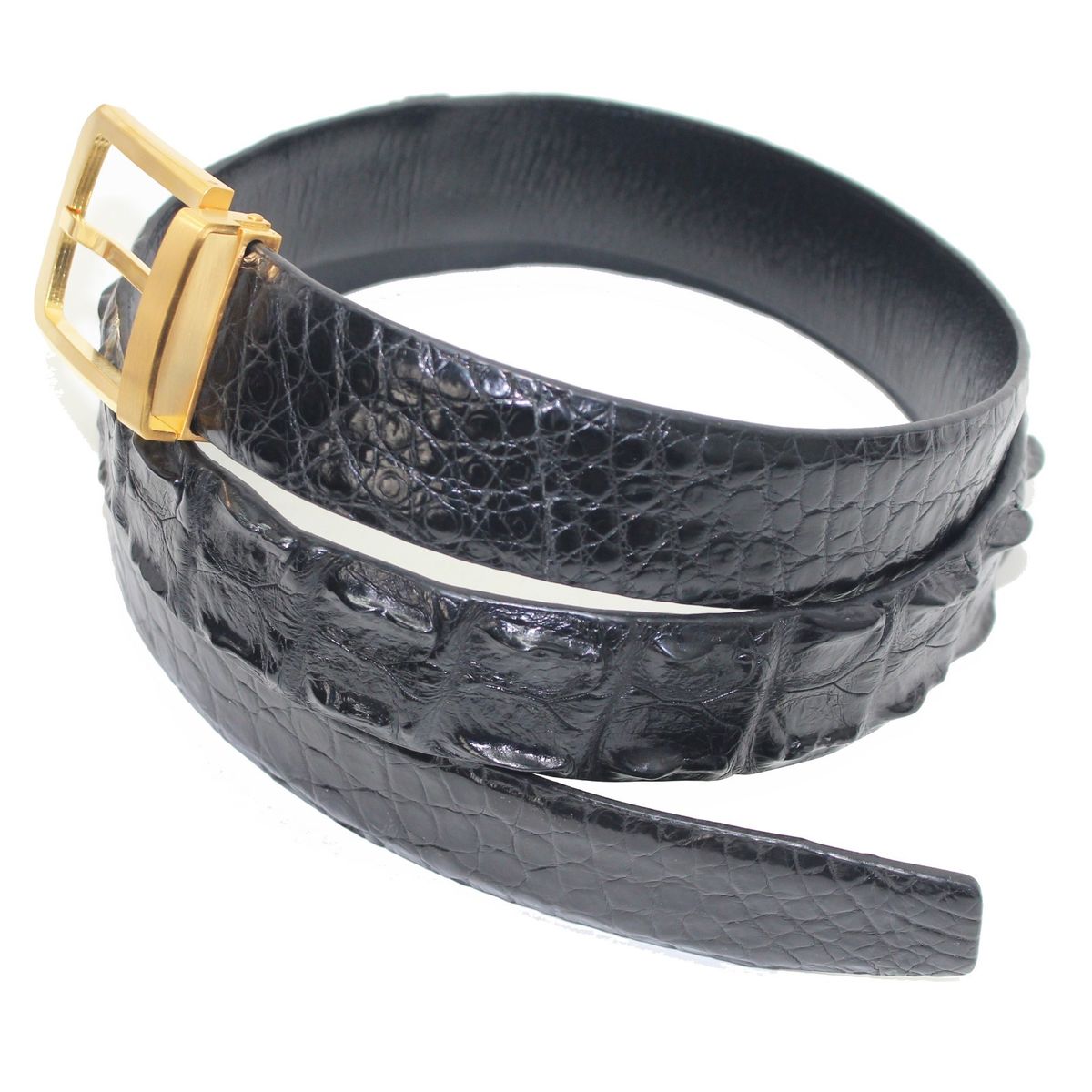 Black Genuine Alligator CROCODILE Leather Skin Men's Belt, Size 30-42