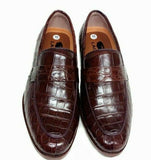 Men's Shoes Genuine Crocodile Alligator Skin Leather Handmade  | Brown