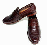 Men's Shoes Genuine Crocodile Alligator Skin Leather Handmade  | Brown